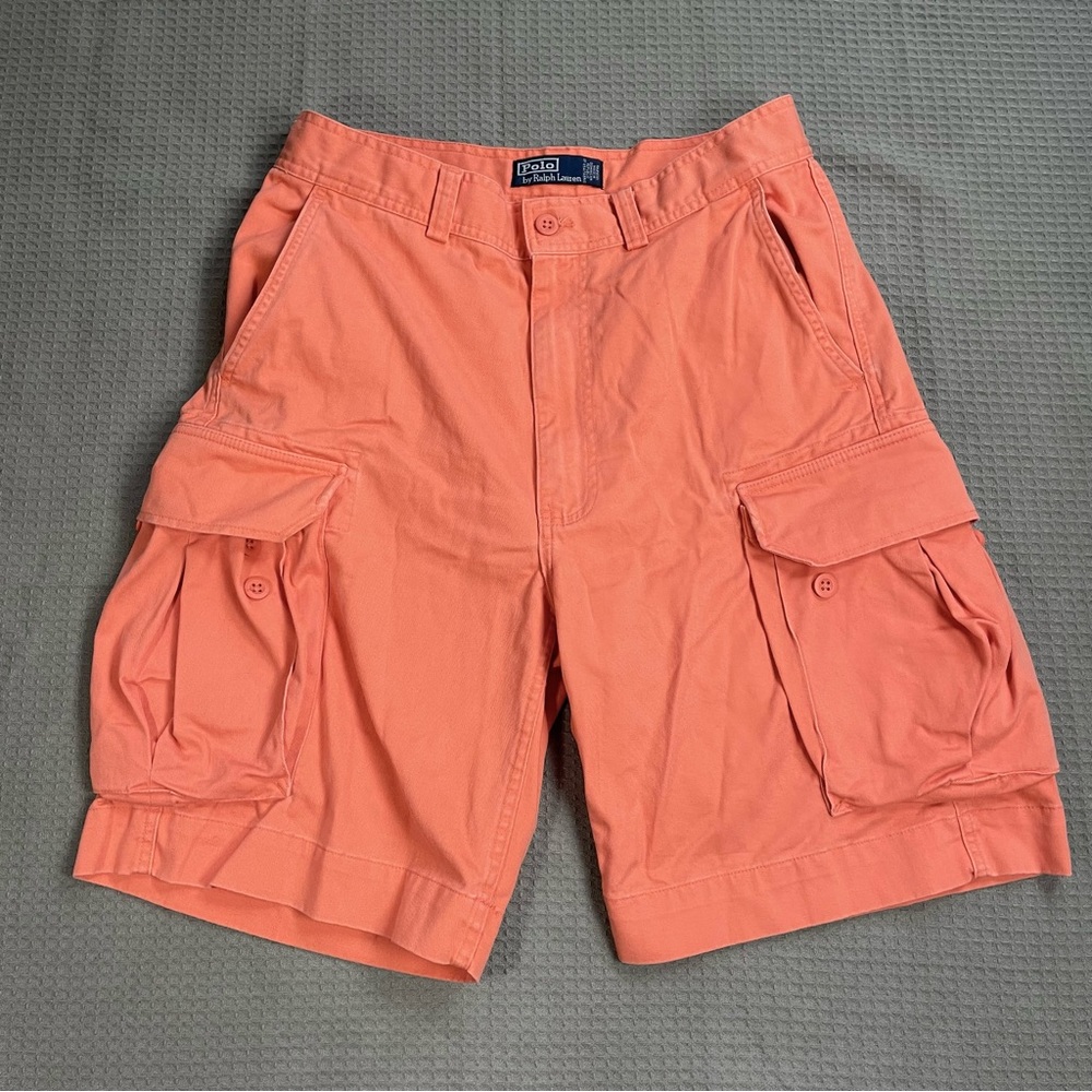 Polo Ralph Lauren 67 Chino Cargo Shorts 33 Men’s Orange Vintage Y2K